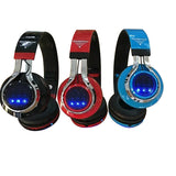 Fashion Glowing Stereo Casque Audio Bluetooth Headphone Wireless Big Headset Sport Earphone Mic LED Light UP + Mic FM TF Mode UM